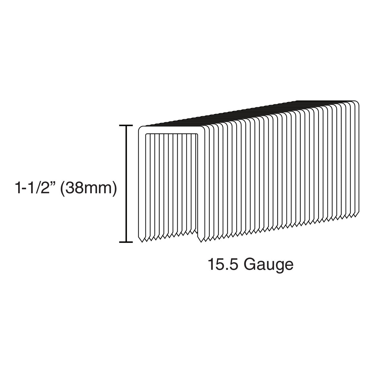 FS-15 15.5-Gauge 1-1/2" Glue Collated Flooring Staples with 1/2" Crown (5000 Count)