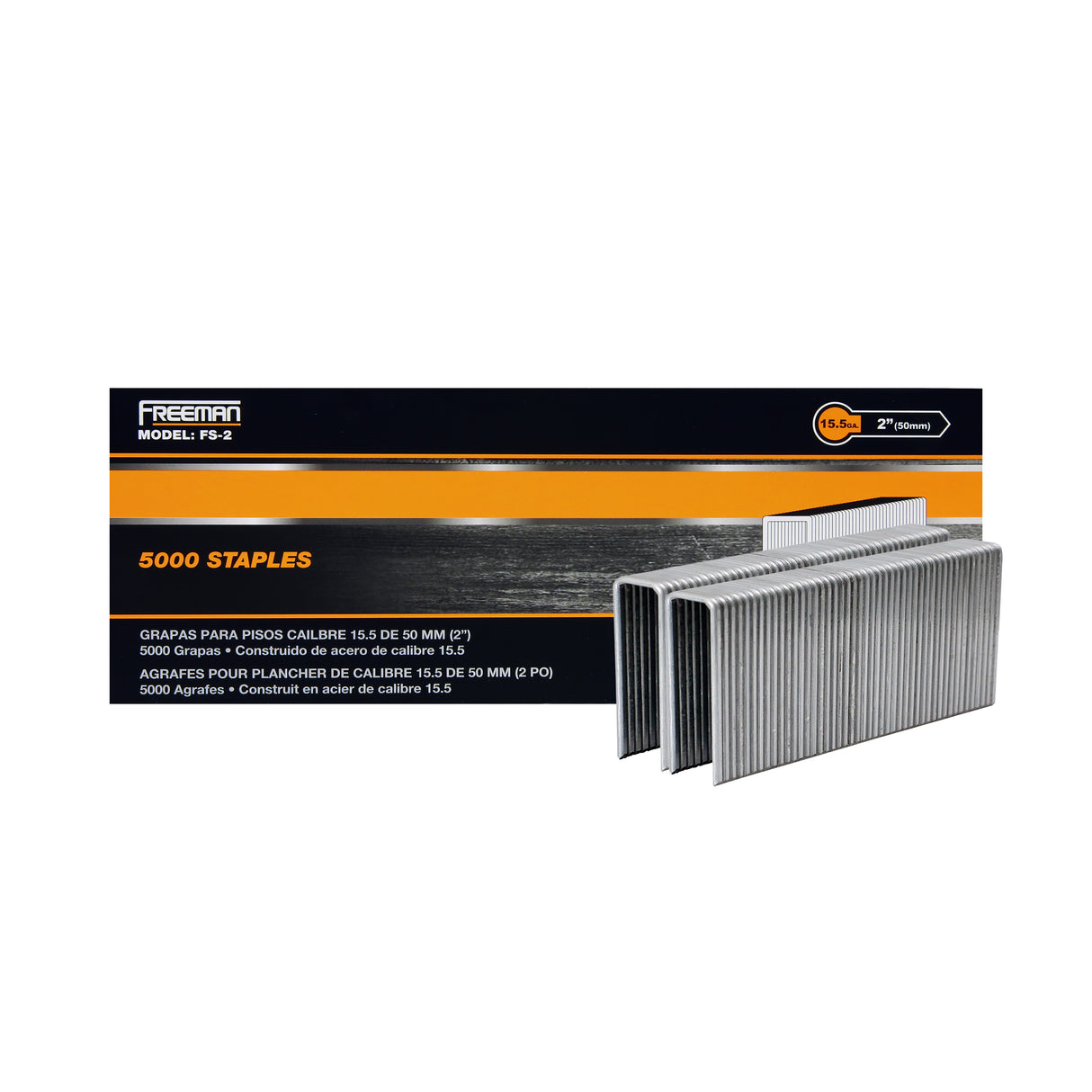 15.5-Gauge 2" Glue Collated Flooring Staples with 1/2" Crown (5000 Count)