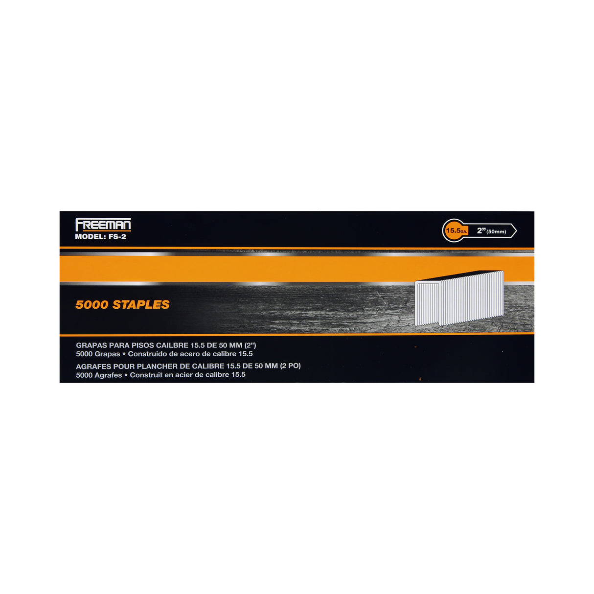 15.5-Gauge 2" Glue Collated Flooring Staples with 1/2" Crown (5000 Count)