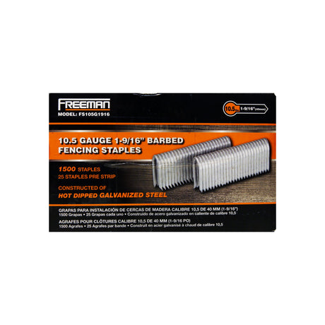 10.5-Gauge 7/8" to 1-9/16" Glue Collated Galvanized Fencing Staples (1500 Count)