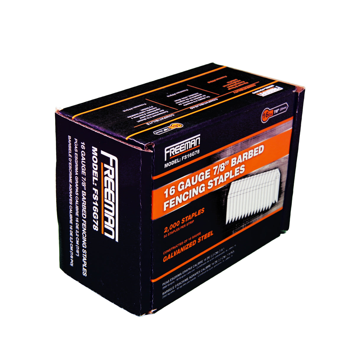 16-Gauge 7/8" Glue Collated Barbed Fencing Staples (2000 Count)
