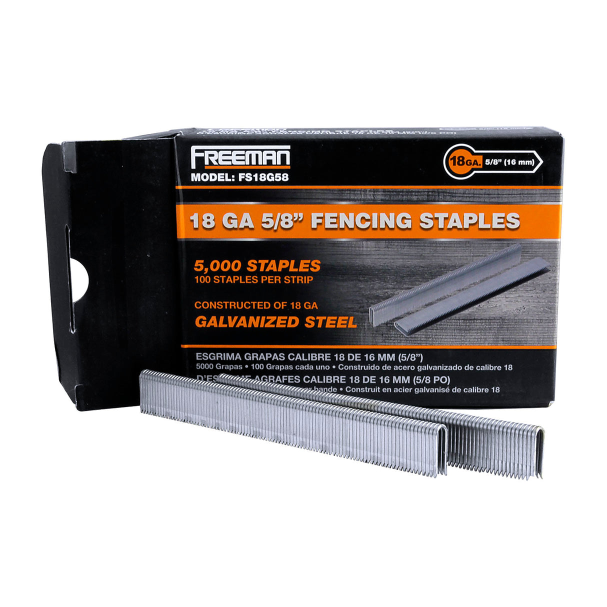 FS18G58 18-Gauge 5/8" Glue Collated Barbed Fencing Staples (5000 Count)