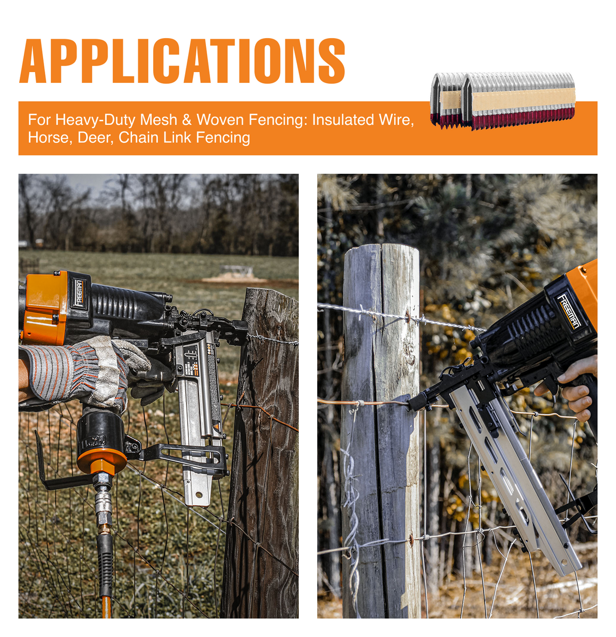 9-Gauge 1-1/2" Glue Collated Fencing Staples (500 Count)