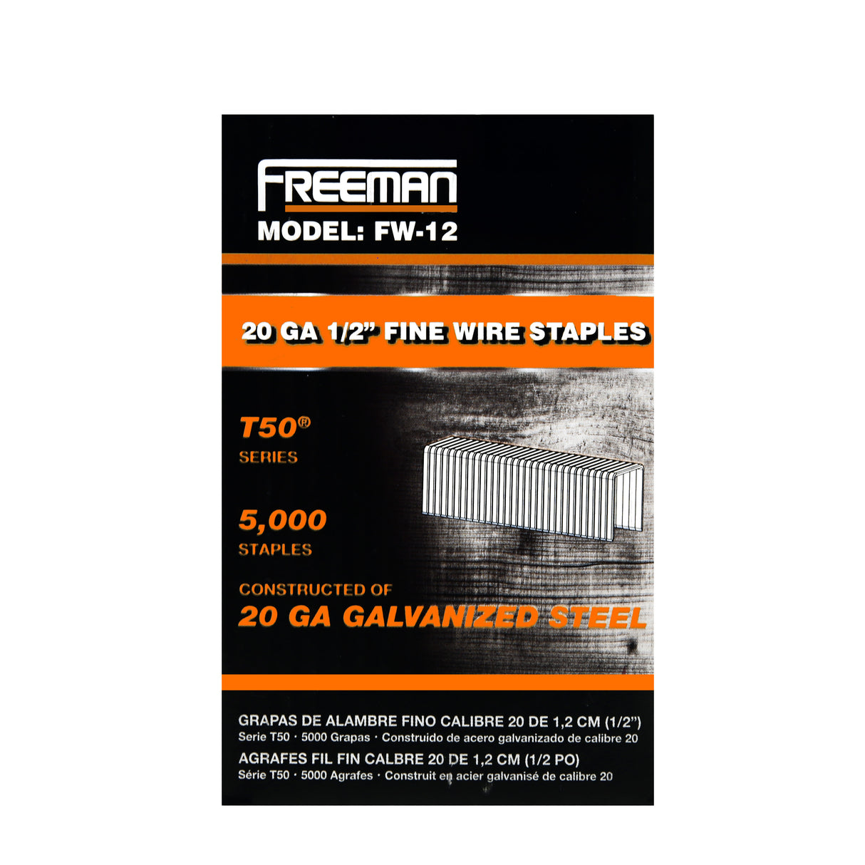 20-Gauge 1/2" Glue Collated Fine Wire Staples (5000 Count)