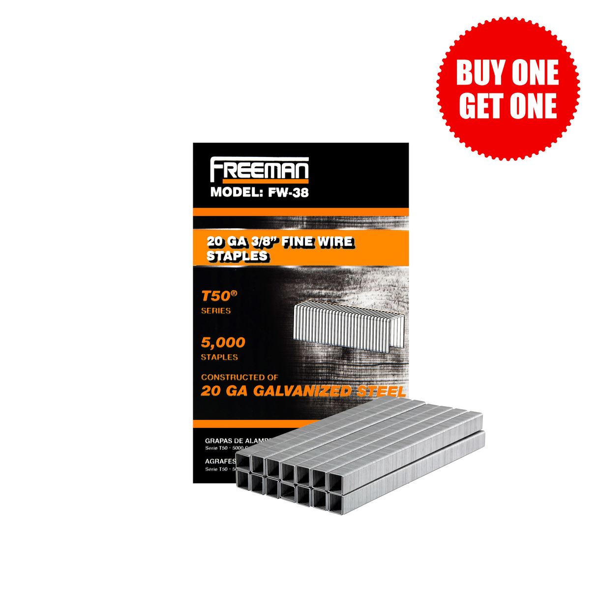 20-Gauge 3/8" Glue Collated Fine Wire Staples (5000 Count)