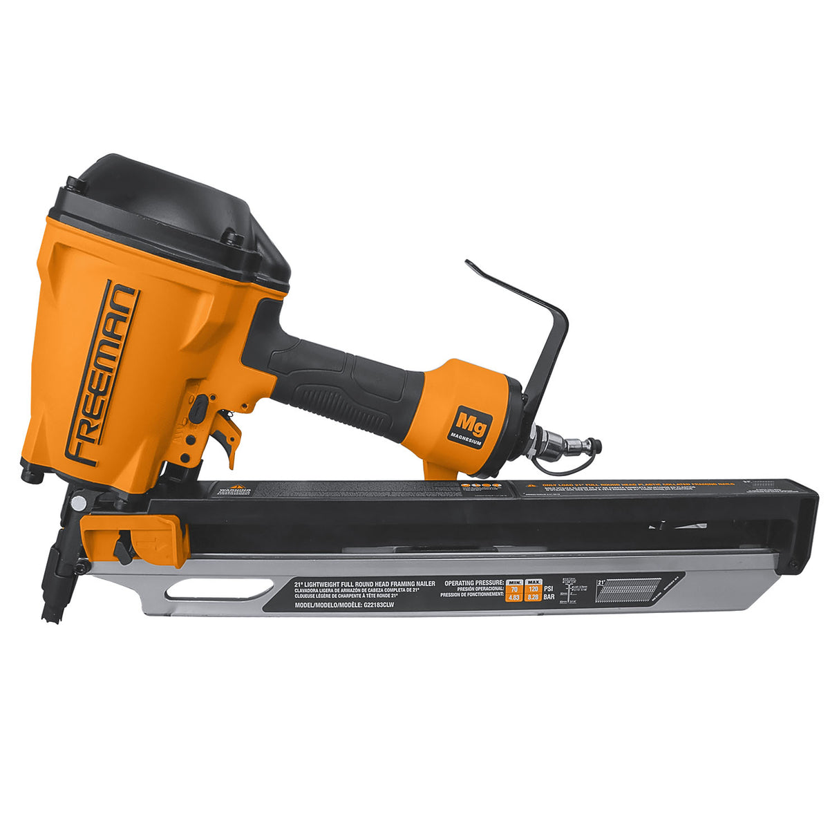 G22183CLW 2nd Generation Compact Lightweight Pneumatic 21 Degree 3-1/4" Framing Nailer