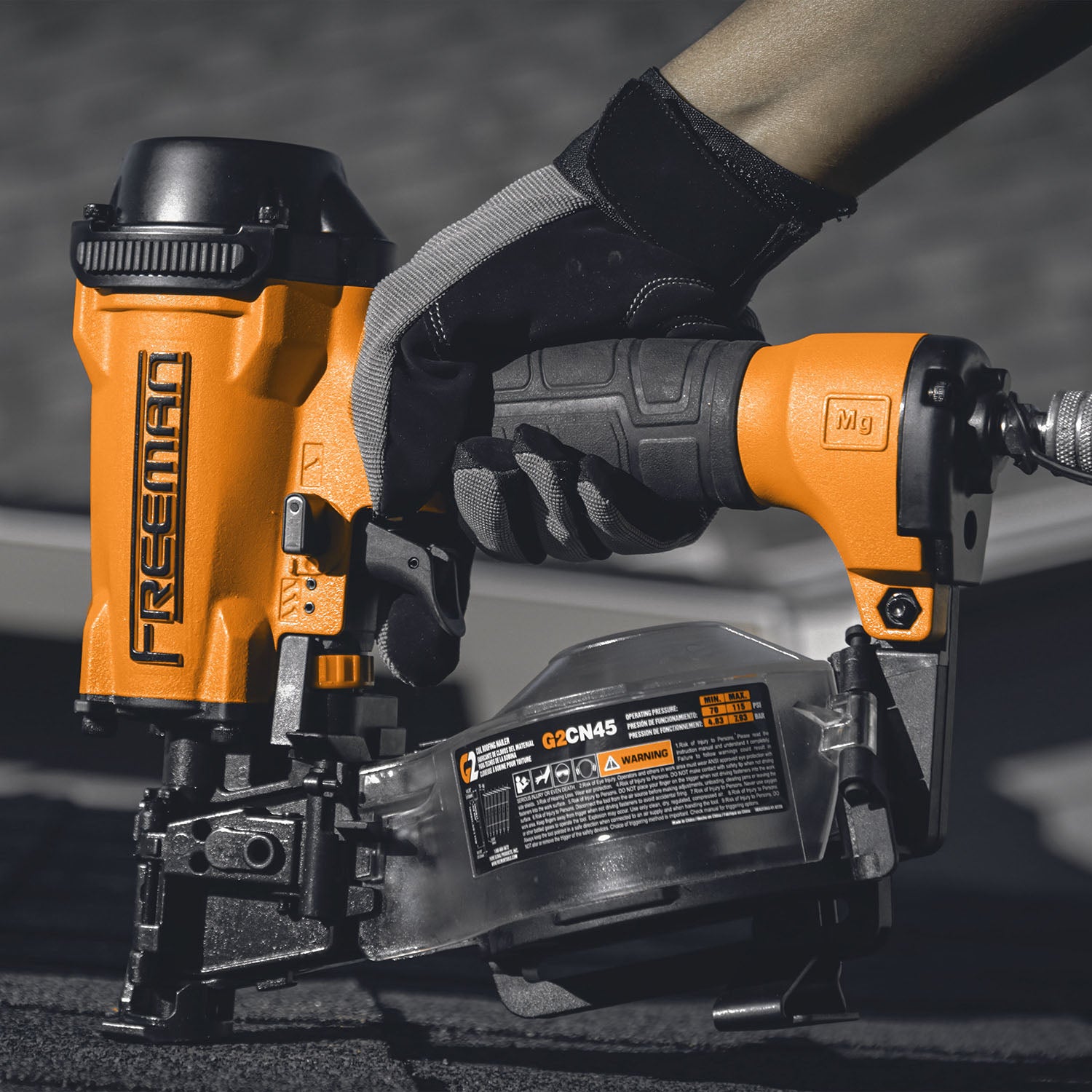 G2CN45 2nd Generation Pneumatic 15 Degree 1 3 4 Coil Roofing Nailer Freeman Tools
