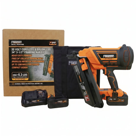 20V Cordless and Brushless 21° 3-1/2" Framing Nailer