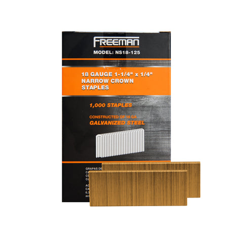 NS18-125 18-Gauge 1-1/4" Glue Collated Narrow Crown Staples (1000 Count)