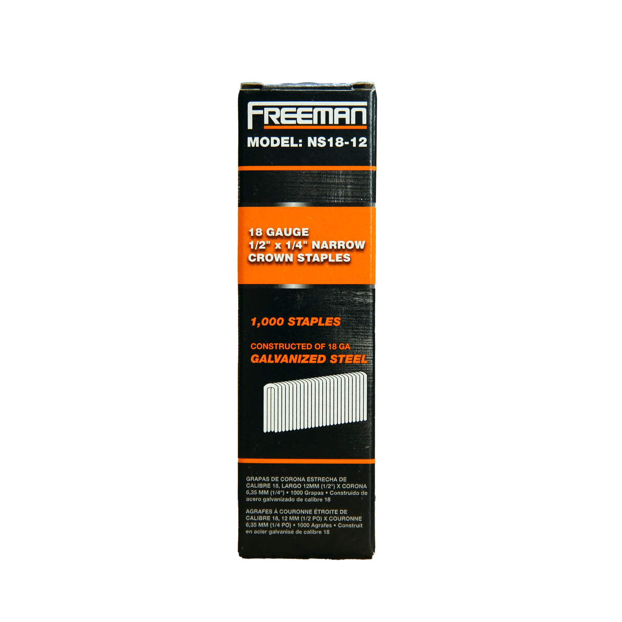 18-Gauge 1/2" Glue Collated Galvanized Narrow Crown Staples (1000 Count)