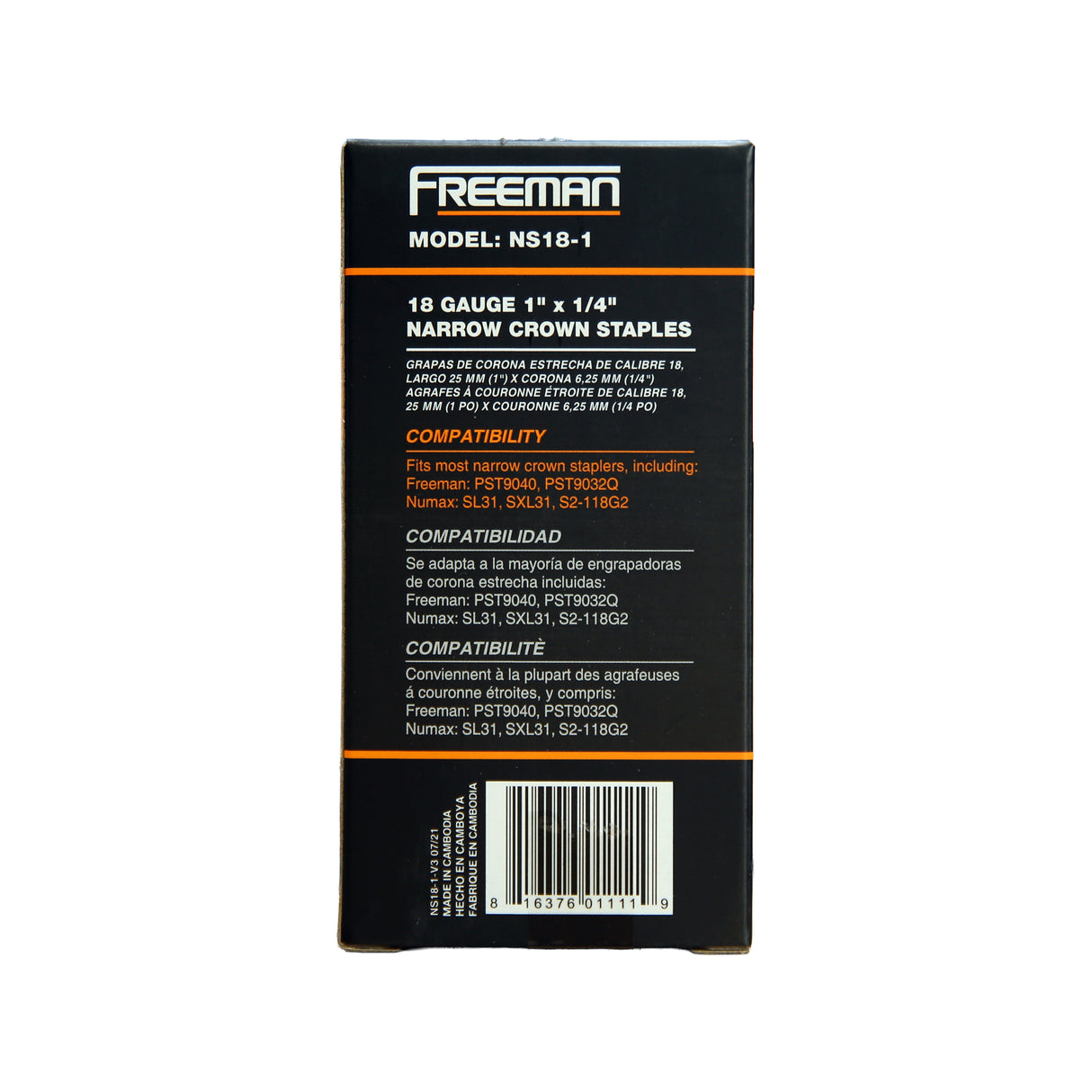 18-Gauge 1" Glue Collated Galvanized Narrow Crown Staples (1000 Count)