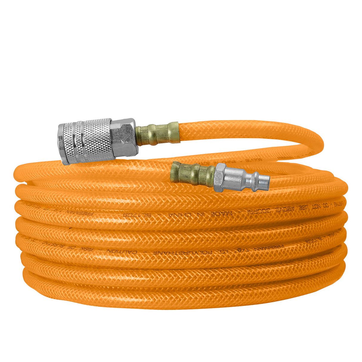 P1450RPUWF 1/4" x 50' Polyurethane Air Hose with 1/4" NPT Fittings