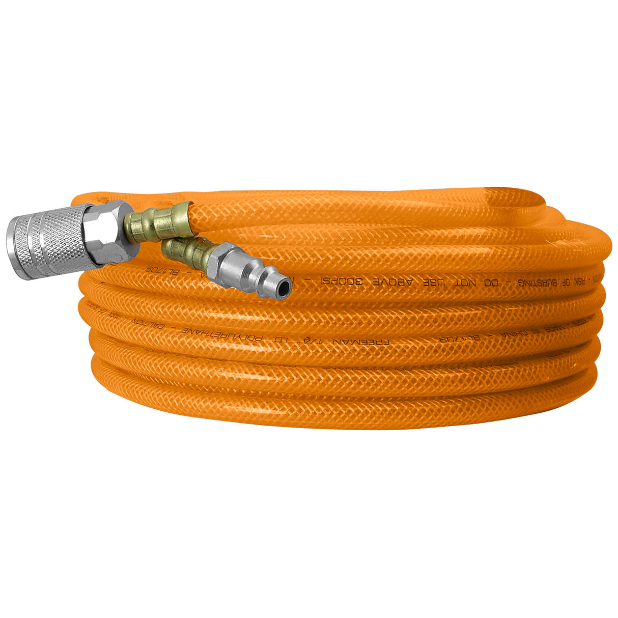 P1450RPUWF 1/4" x 50' Polyurethane Air Hose with 1/4" NPT Fittings