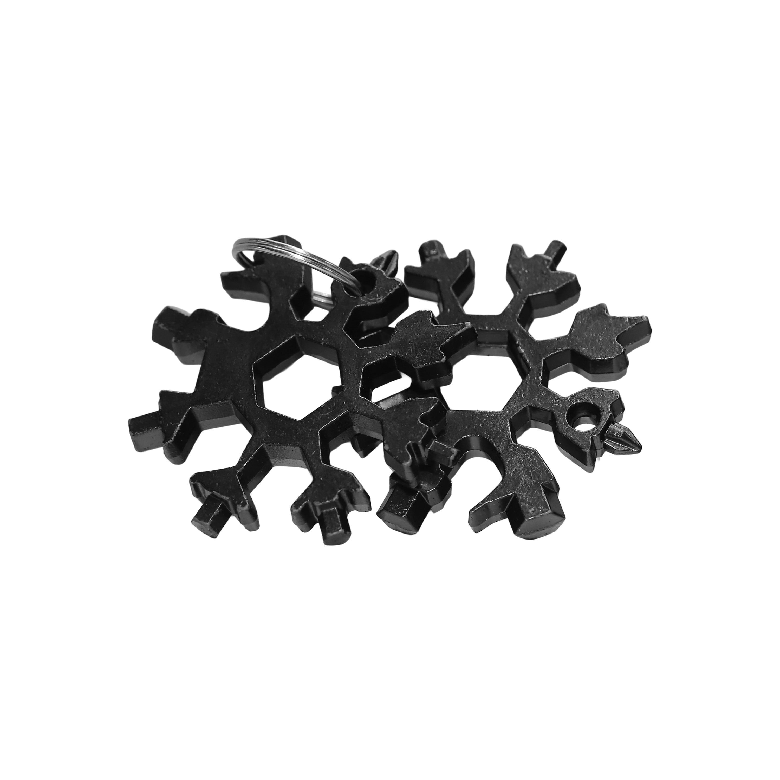 18-in-1 Multiutensile Portachiavi A Fiocco Di Neve, Acciaio Inox, Attrezzo Portatile Per Campeggio E Vita Quotidiana, Regalo Uomo
