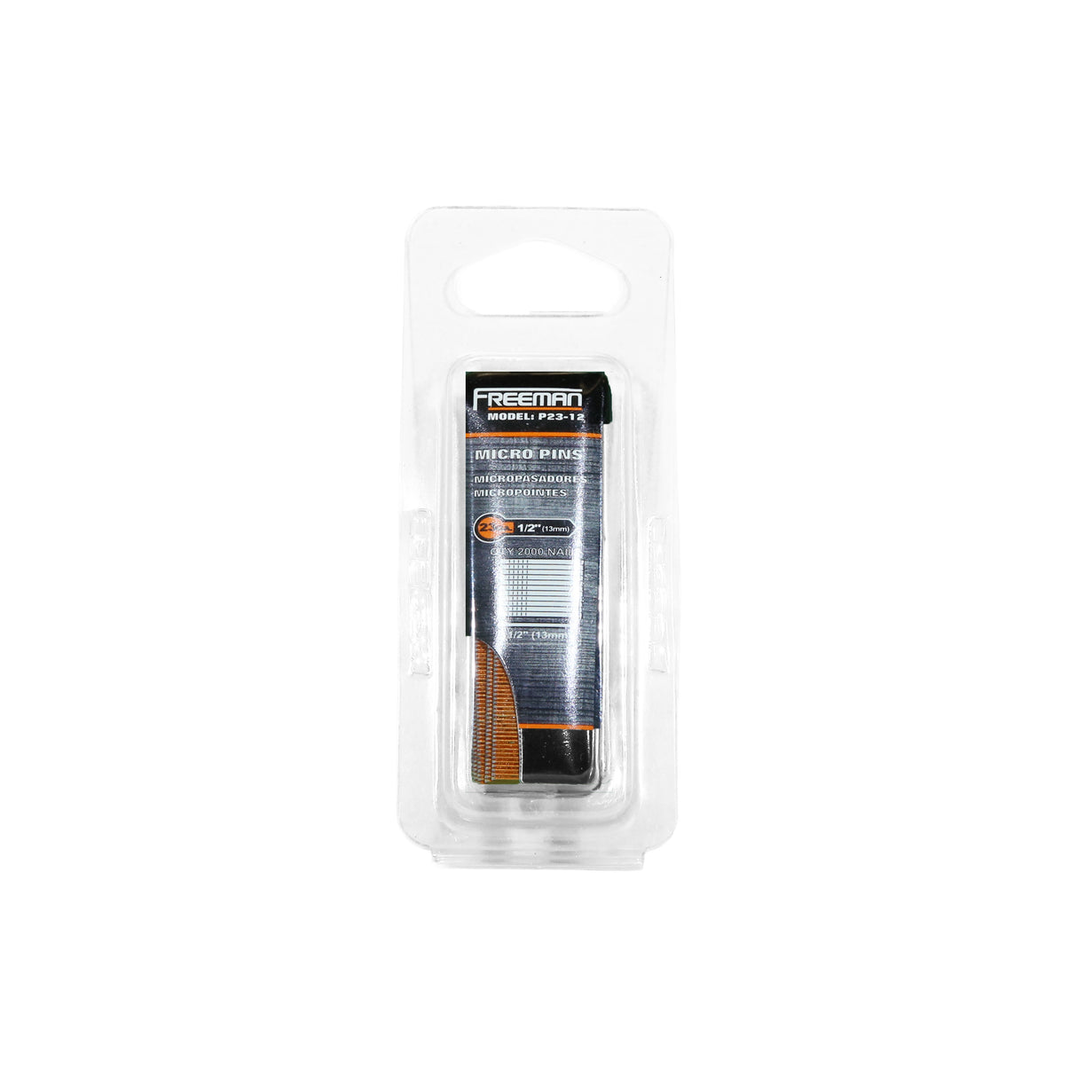 P23-12 23-Gauge 1/2" Glue Collated Headless Micro Pins (2000 Count)