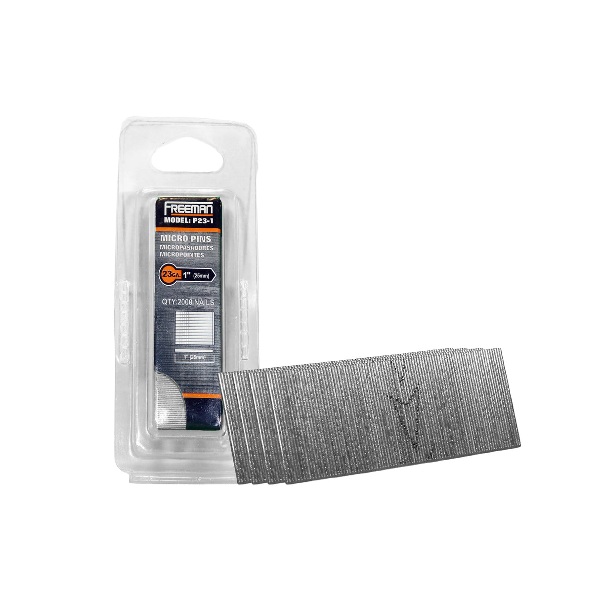 P23-1 23-Gauge 1" Glue Collated Headless Micro Pins (2000 Count)