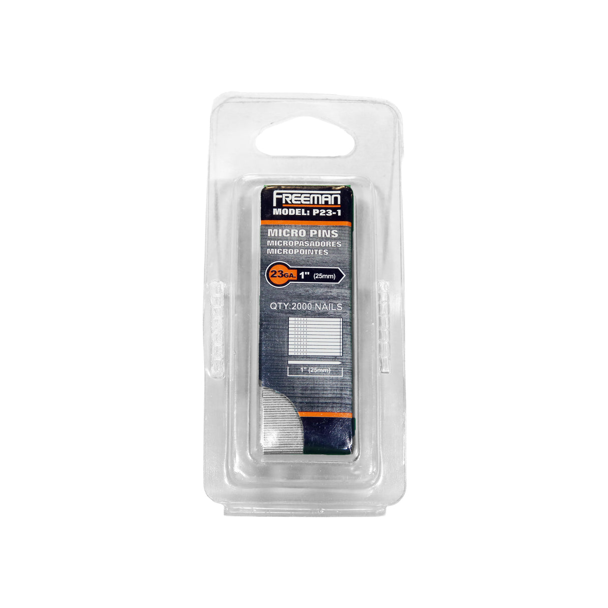 P23-1 23-Gauge 1" Glue Collated Headless Micro Pins (2000 Count)