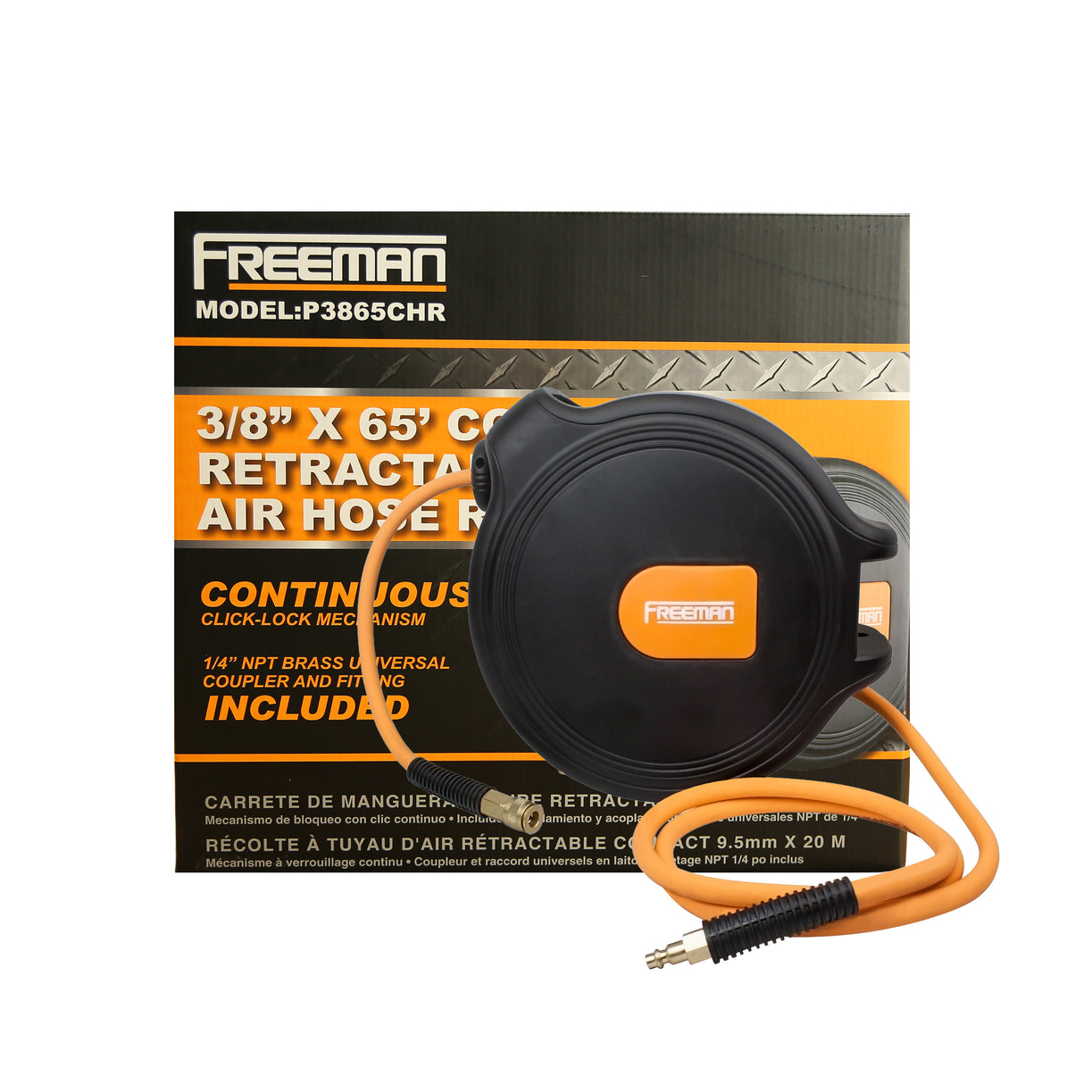 3/8" x 65' Compact Retractable Air Hose Reel