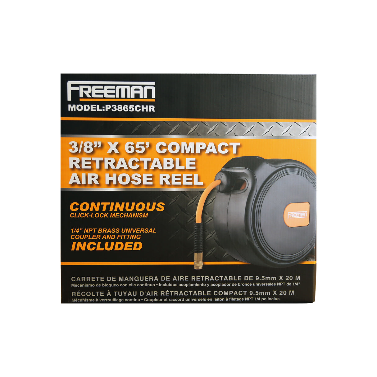 3/8" x 65' Compact Retractable Air Hose Reel