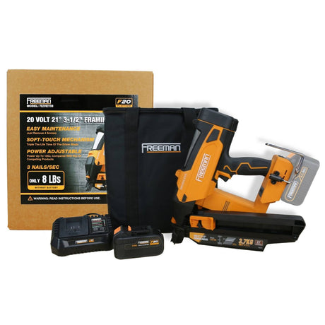20V Cordless and Brushless 21° 3-1/2" Framing Nailer Kit