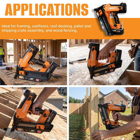 20V Cordless and Brushless 34° 3-1/2" Framing Nailer Kit