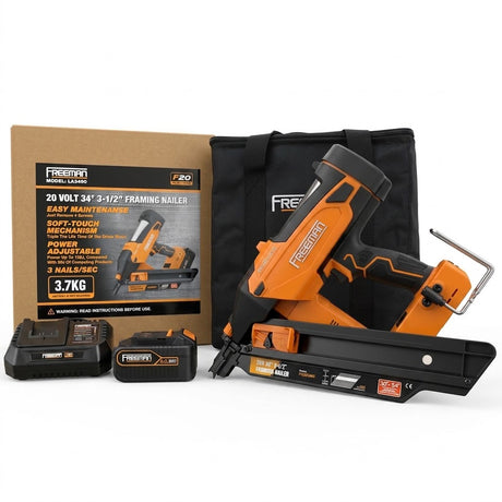 Kit de clavadora para enmarcado inalámbrica y sin escobillas de 20 V, 34° y 3-1/2"