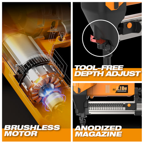 20V Cordless and Brushless 1-5/8" Smart Concrete Pin Nailer Kit (PATENTED)