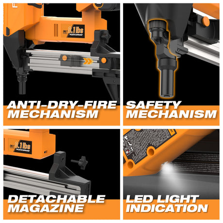 20V Cordless and Brushless 1-5/8" Smart Concrete Pin Nailer Kit (PATENTED)