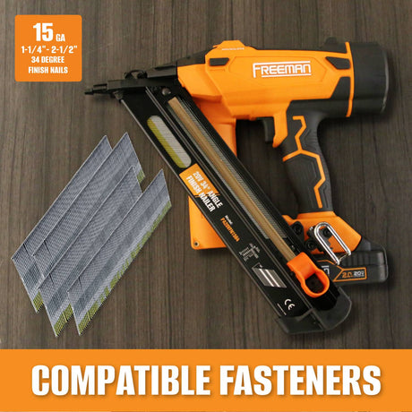 20V Cordless and Brushless 34° 2-1/2" Angle Finish Nailer Kit