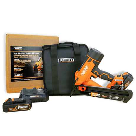 20V Cordless and Brushless 34° 2-1/2" Angle Finish Nailer Kit