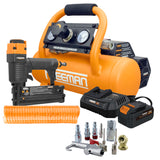 PE1GCCK 20 Volt Cordless 1 Gallon Air Compressor  and 3-in-1 Pneumatic Finish Nailer / Stapler Kit