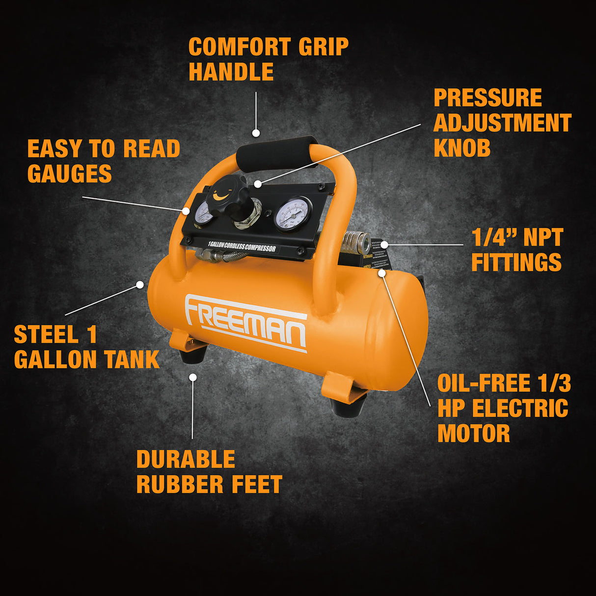 PE1GCCK 20 Volt Cordless 1 Gallon Air Compressor  and 3-in-1 Pneumatic Finish Nailer / Stapler Kit