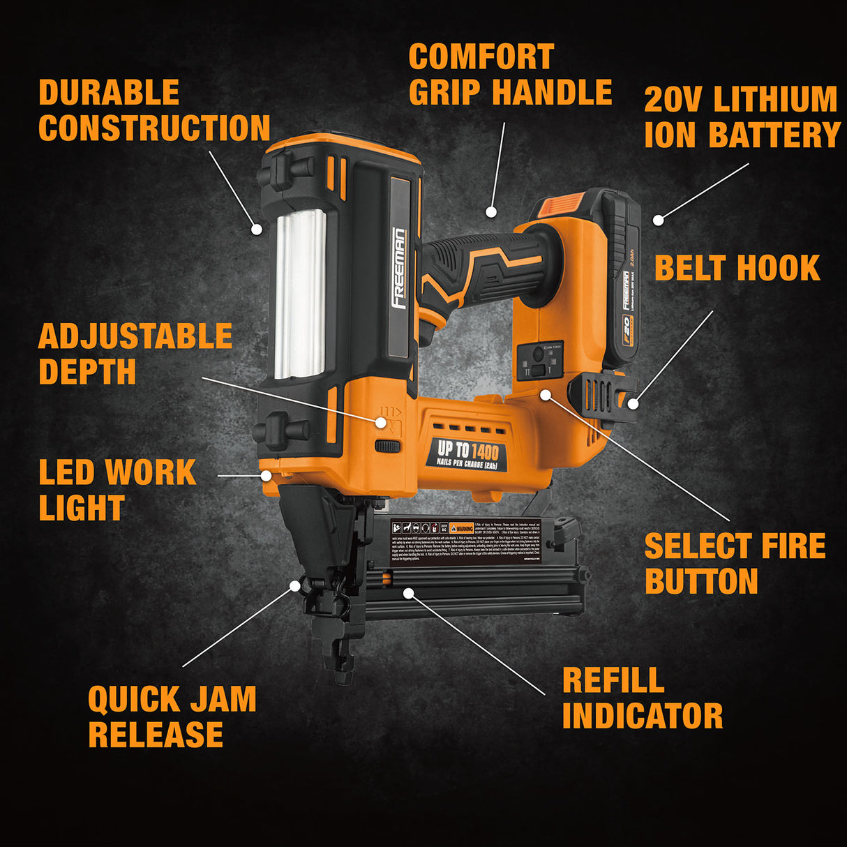 PE20V2118G2 20 Volt Cordless 2-in-1 18-Gauge 2" Nailer / Stapler Kit