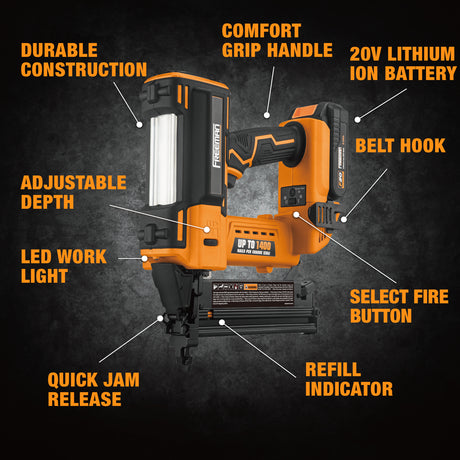 20V Cordless 2-in-1 18 Gauge 2" Brad Nailer / Narrow Crown Stapler