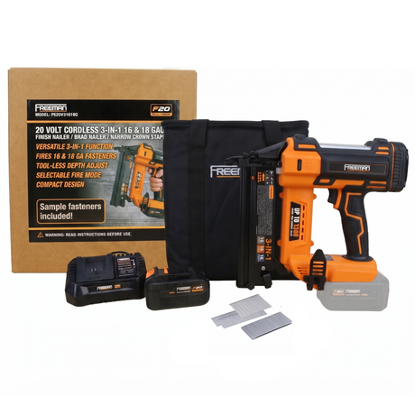 20V Cordless 3-in-1 16 & 18 Gauge Finish Nailer / Brad Nailer / Narrow Crown Stapler