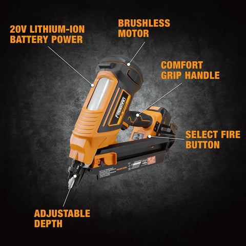 PE20V3490 20 Volt Cordless and Brushless 34 Degree 3-1/2