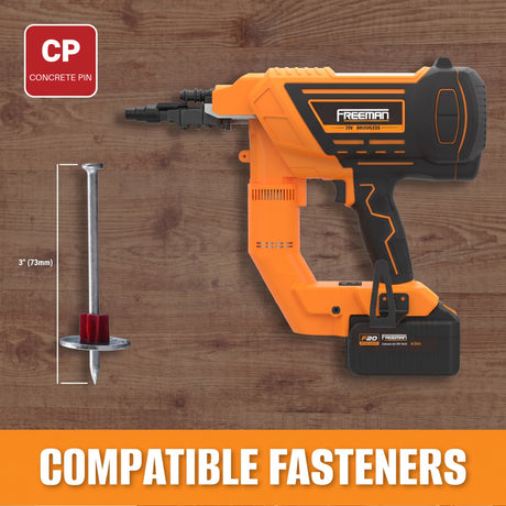 20V Cordless and Brushless 3" Single Pin Concrete Nailer