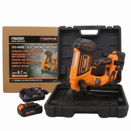 20V Cordless and Brushless 10.5-Gauge 1-9/16" Fencing Stapler Kit