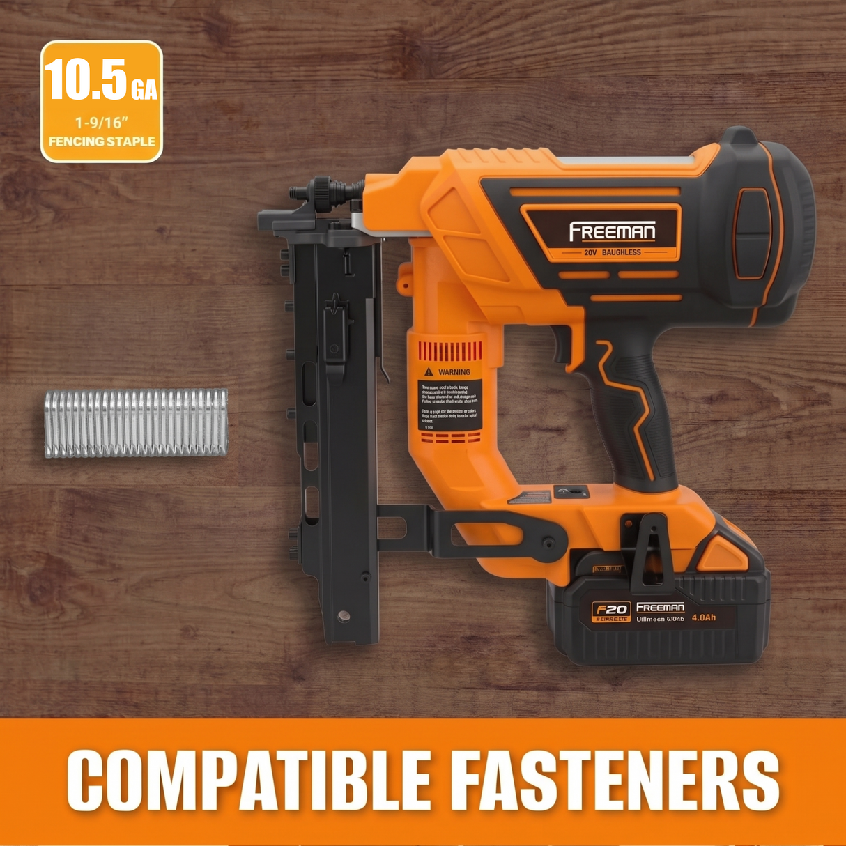 20V Cordless and Brushless 10.5-Gauge 1-9/16" Fencing Stapler Kit