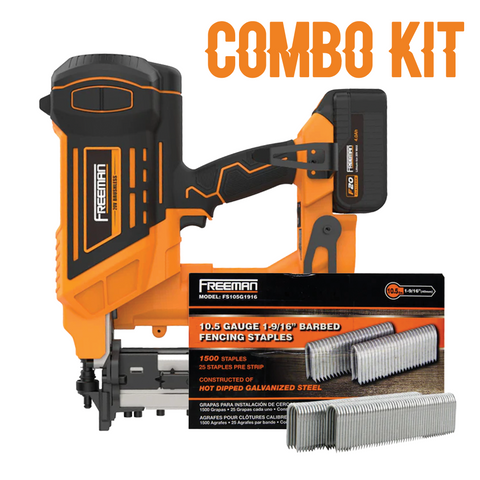 Cordless 10.5-Gauge Fencing Stapler + 1-9/16