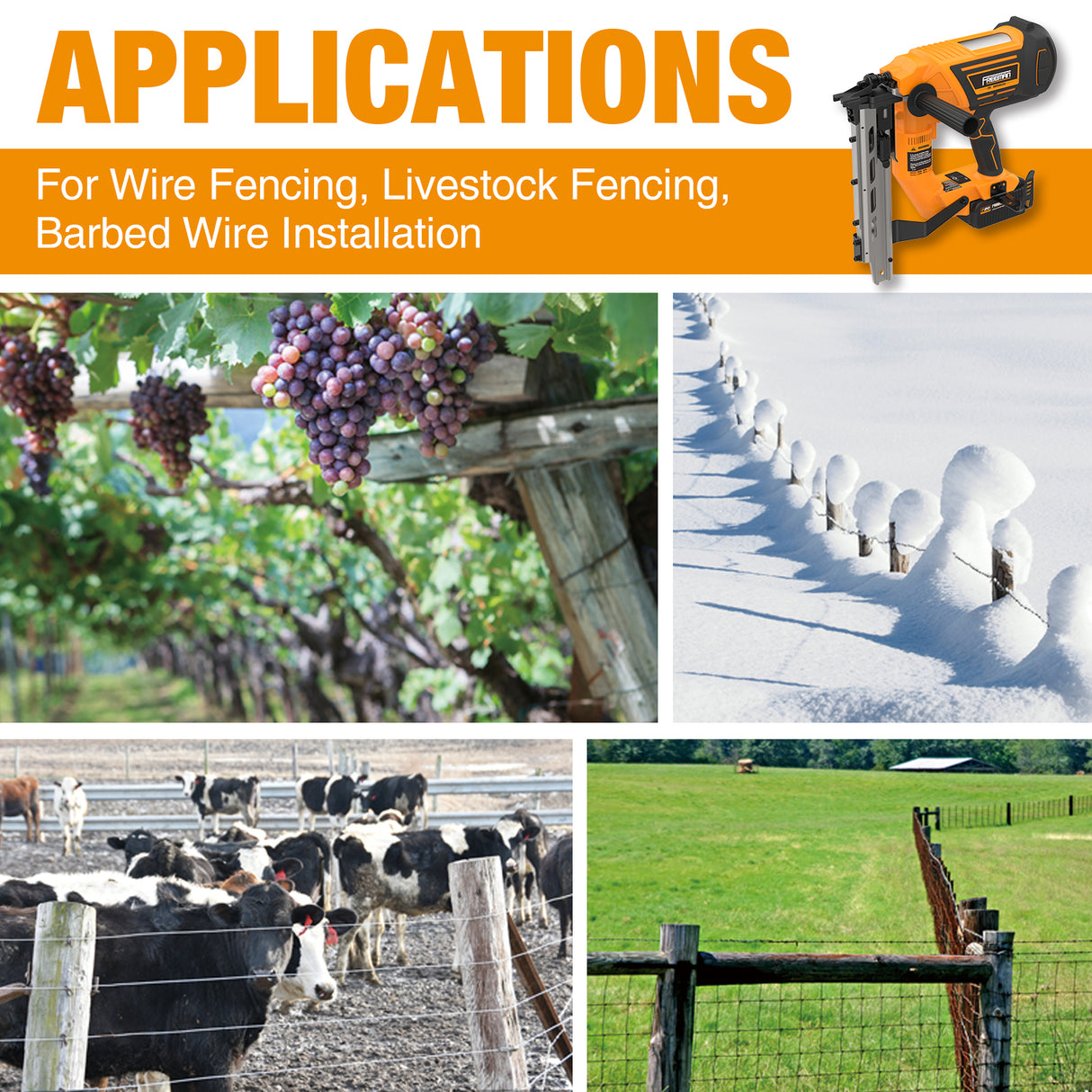 20V Cordless and Brushless 9-Gauge 2" Fencing Stapler Kit, PE20VFS9
