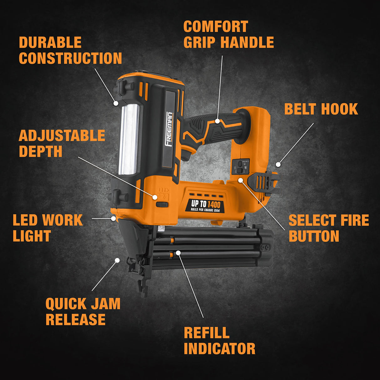 PE20VT1850 20 Volt Cordless 18-Gauge 2" Brad Nailer (Tool Only)