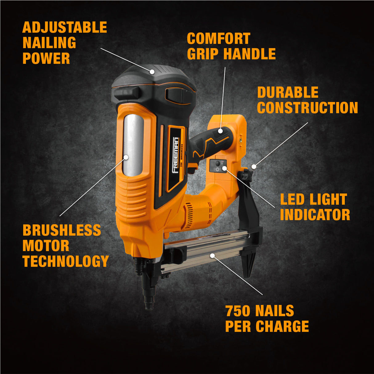 PE20VTCSPN40 20 Volt Cordless and Brushless 1-1/2" Concrete Strip Pin Nailer (Tool Only)