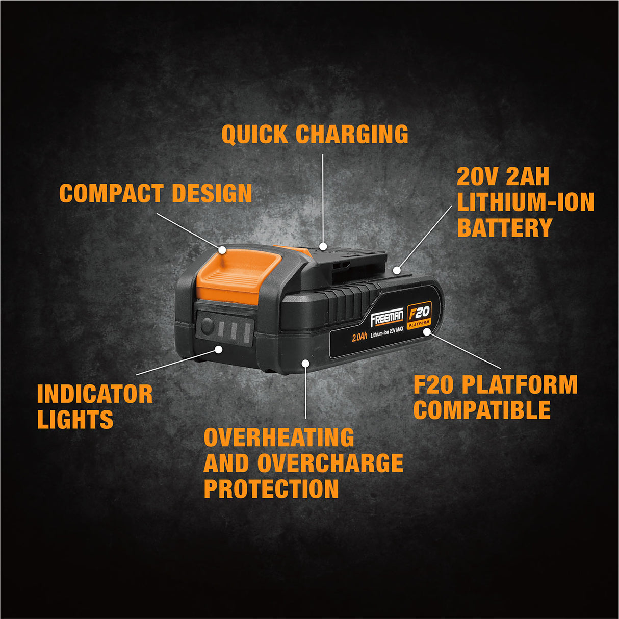 PEL2AHB 20 Volt 2Ah Lithium-Ion Replacement Slide Battery for Cordless Tools