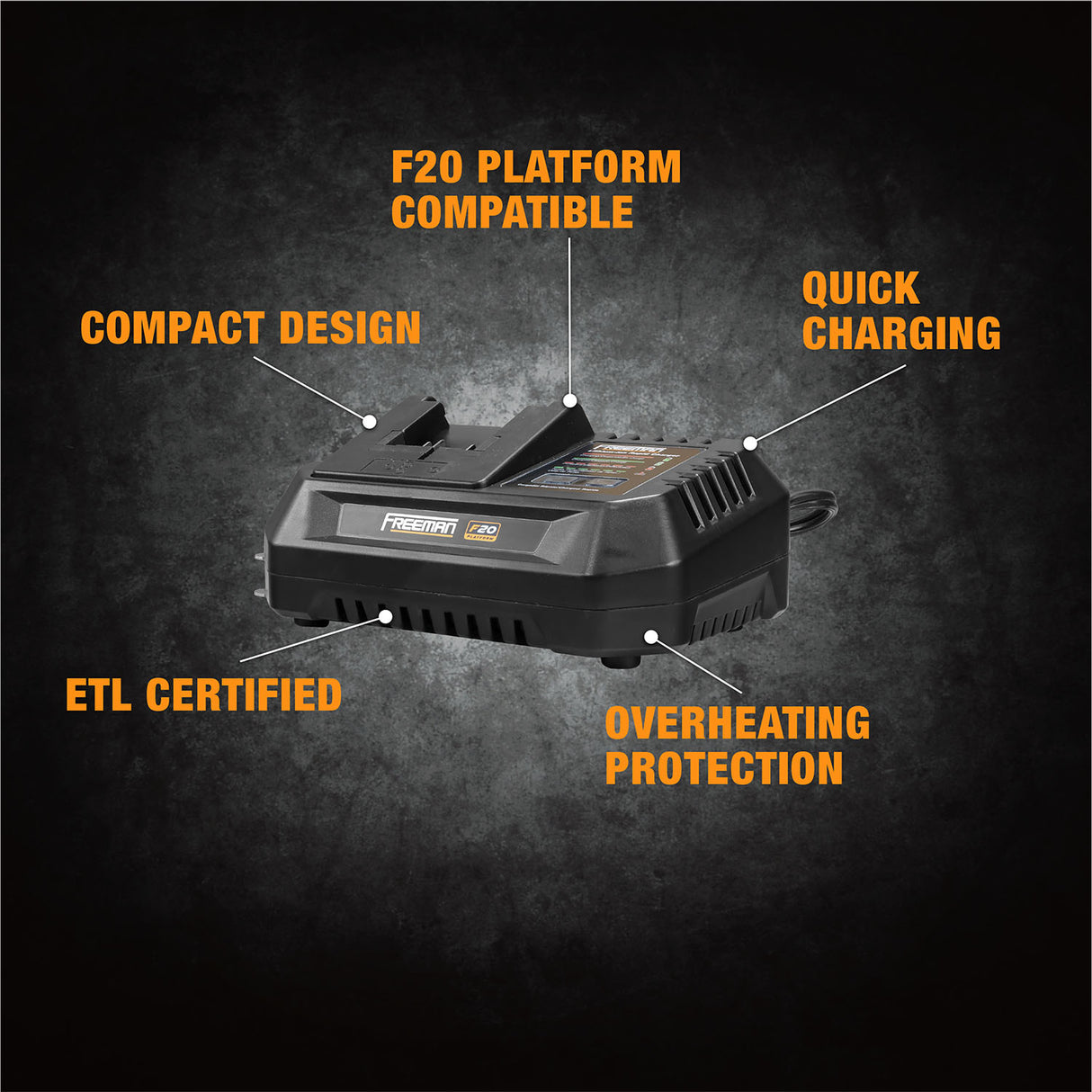 PEL4ABC Electric Rapid Charger for 20 Volt Lithium Ion Batteries