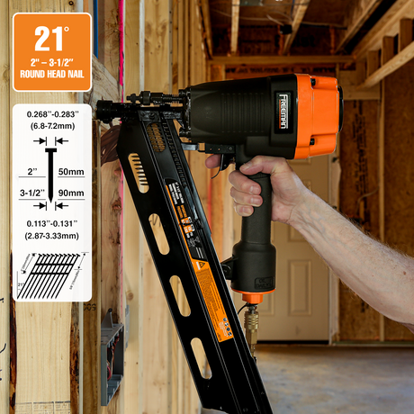PFR2190NQ Pneumatic 21 Degree 3-1/2" Framing Nailer with Nails