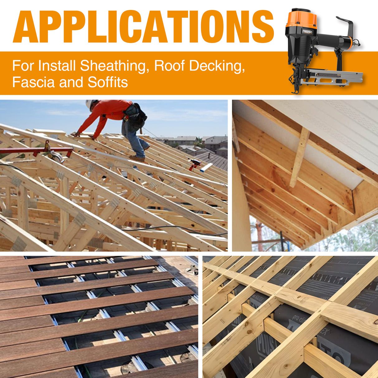 Pneumatic 16-Gauge 2" Medium Crown Stapler