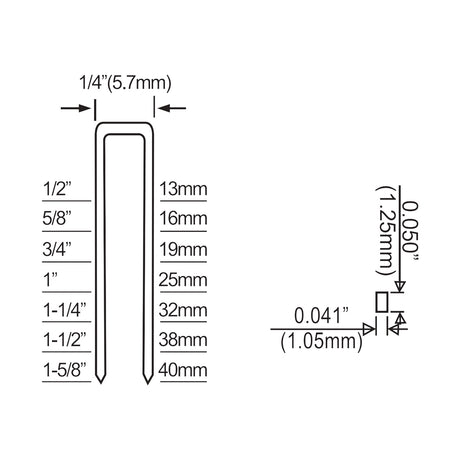 Pneumatic 18-Gauge 1-1/4" Narrow Crown Stapler