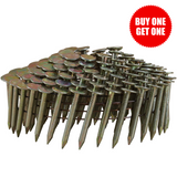 15 Degree 1-1/4" x 0.120" Wire Collated Galvanized Coil Roofing Nails (7200 Count)