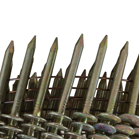 15 Degree 1-1/4" x 0.120" Wire Collated Galvanized or Stainless Steel Coil Roofing Nails